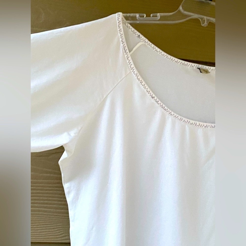 NWOT ml Matimil Trend 3/4 Sleeve Ivory Cotton Stretch T- Shirt Tunic Top Size 18 - Picture 7 of 11